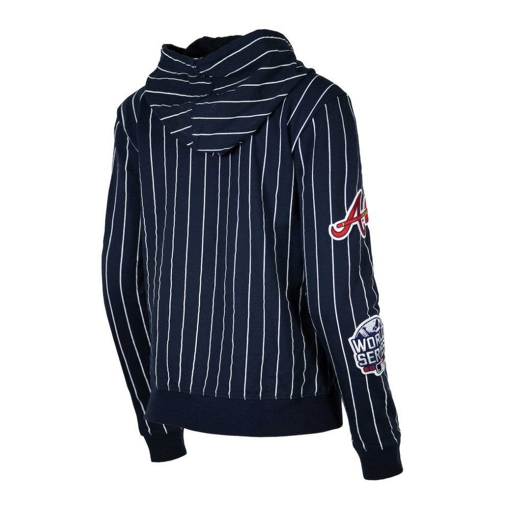 MLB Atlanta Braves New Era Women's Pinstripe Tri-Blend Full-Zip Hoodie Jacket