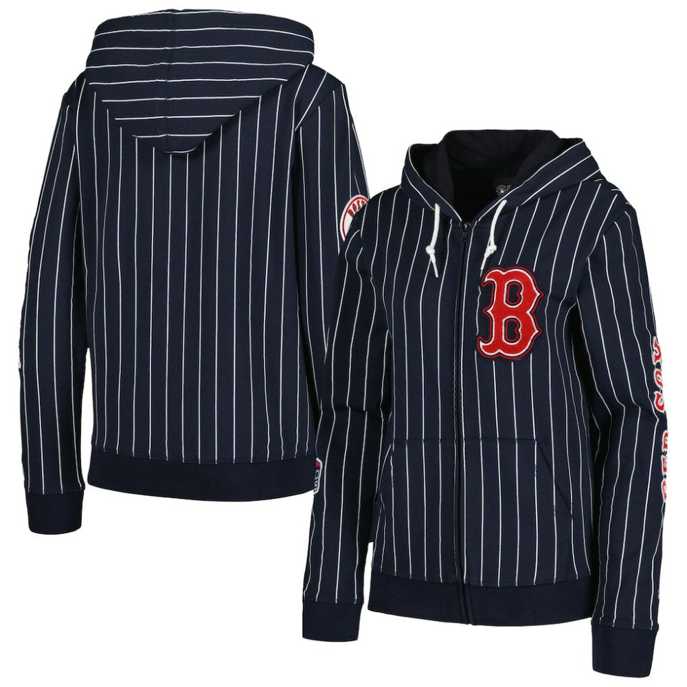 MLB Boston Red Sox New Era Women's Pinstripe Tri-Blend Full-Zip Jacket