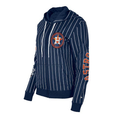 MLB Houston Astros New Era Women's Pinstripe Tri-Blend Full-Zip Hoodie Jacket