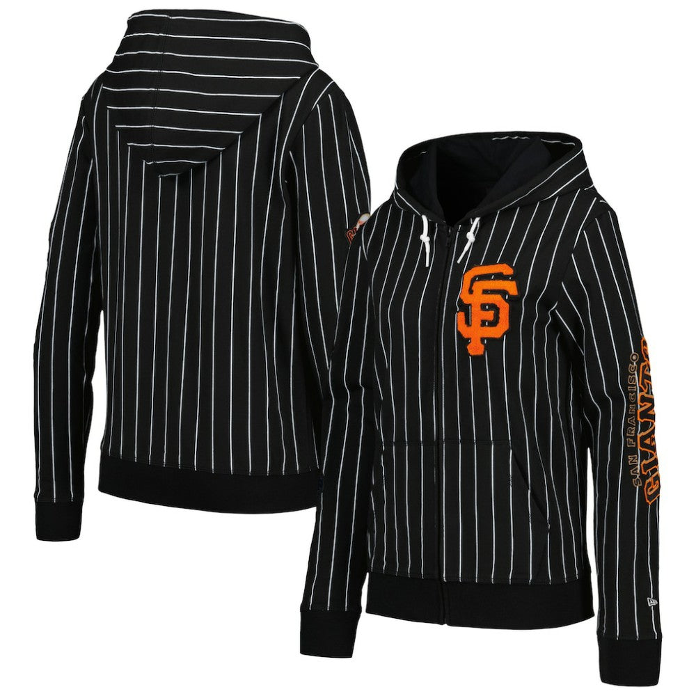 MLB San Francisco Giants New Era Women's Pinstripe Tri-Blend Full-Zip Jacket