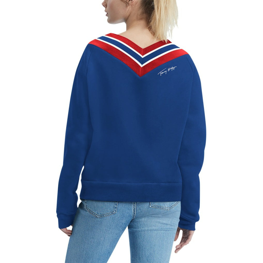 Tommy Hilfiger Women's Heidi Raglan V-Neck Sweater - New York Giants