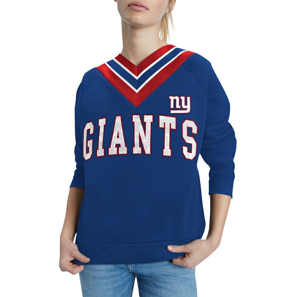 Tommy Hilfiger Women's Heidi Raglan V-Neck Sweater - New York Giants