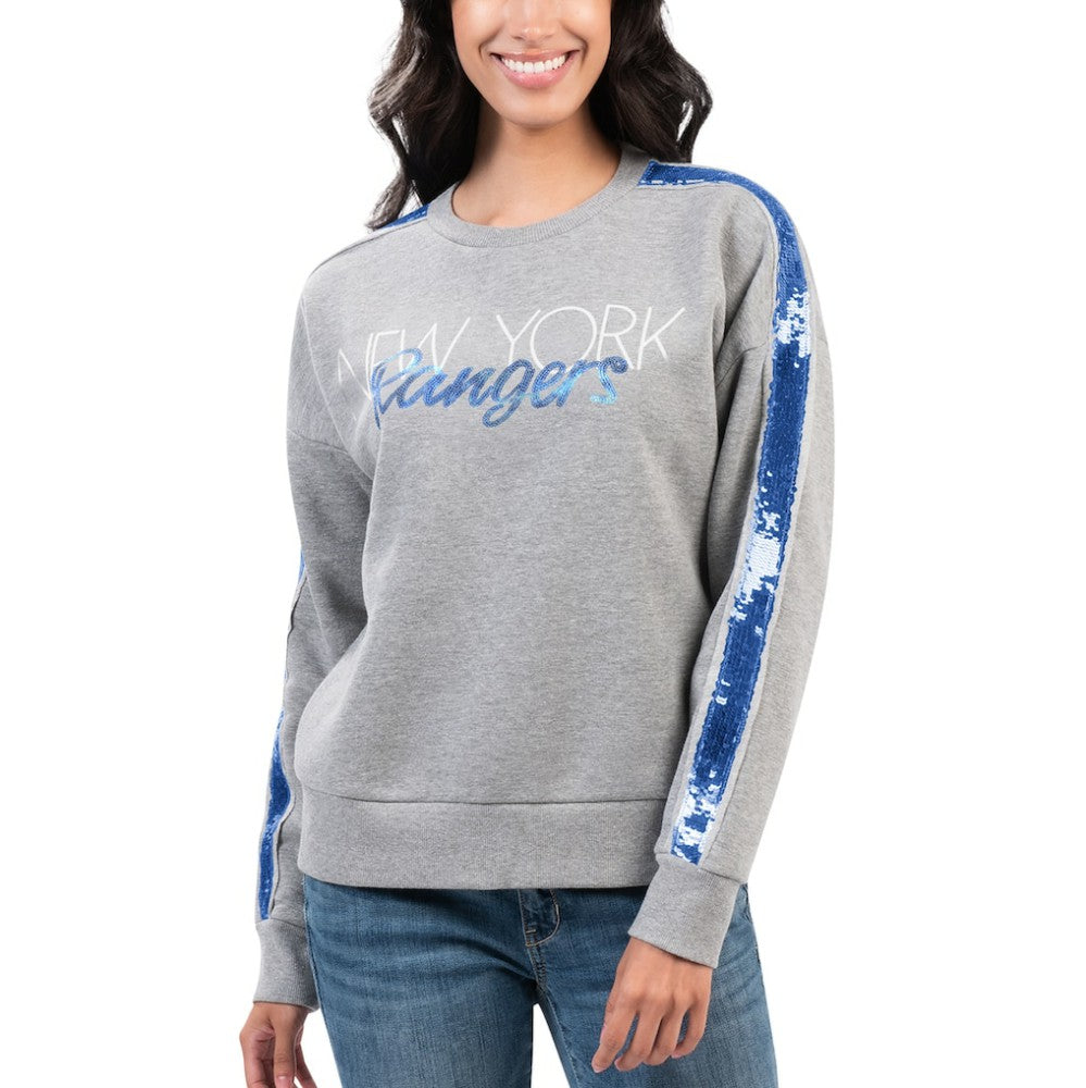 NHL Gray New York Rangers G-III 4Her by Carl Banks Women's Penalty Box Pullover Sweatshirt