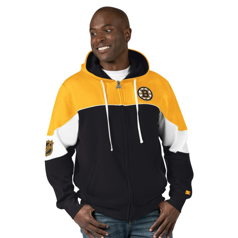NHL Black/Gold Boston Bruins Starter Power Forward Full-Zip Hoodie