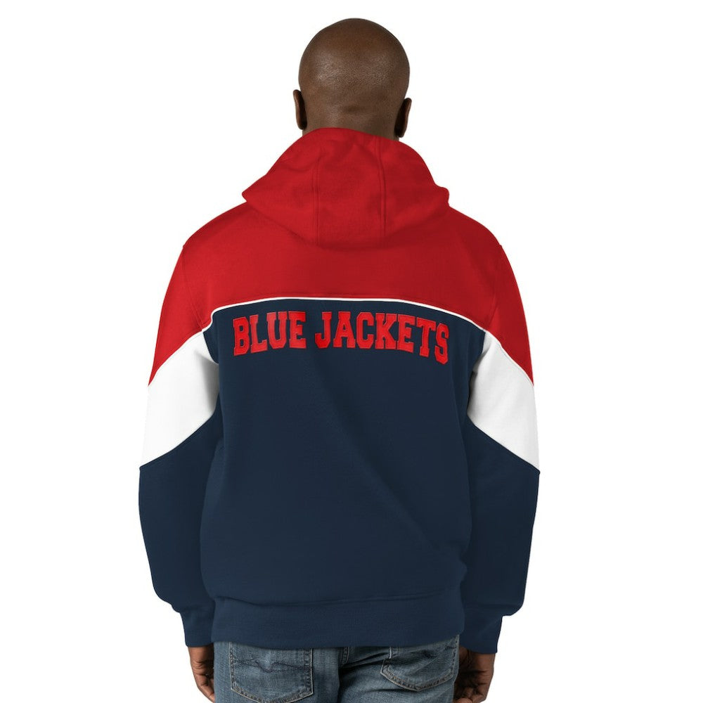 NHL Navy/Red Columbus Blue Jackets Starter Power Forward Full-Zip Hoodie