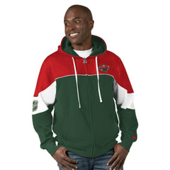 NHL Green/Red Minnesota Wild Starter Power Forward Full-Zip Hoodie