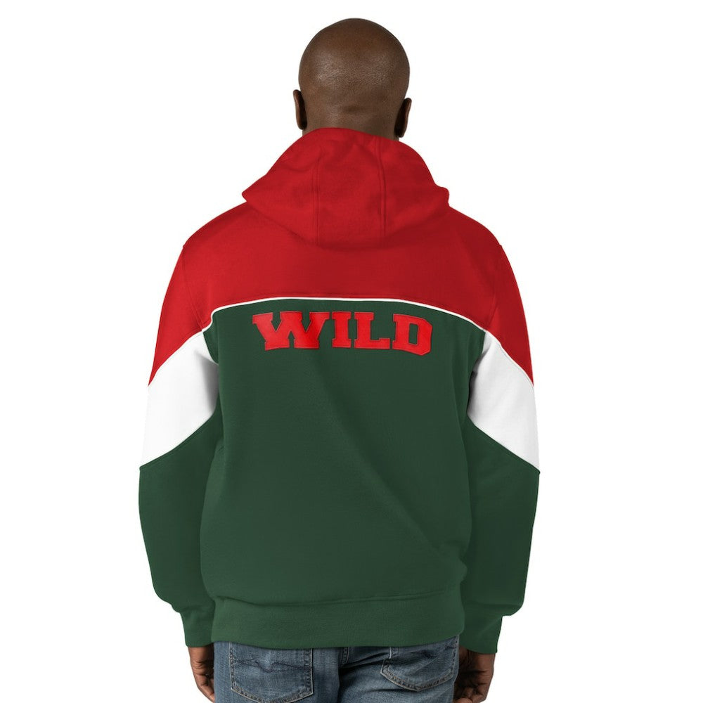 NHL Green/Red Minnesota Wild Starter Power Forward Full-Zip Hoodie
