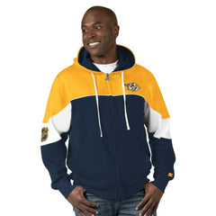 NHL Navy/Gold Nashville Predators Starter Power Forward Full-Zip Hoodie