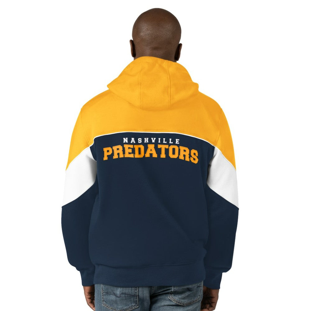 NHL Navy/Gold Nashville Predators Starter Power Forward Full-Zip Hoodie
