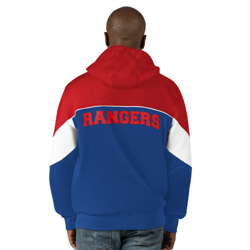 NHL Blue/Red New York Rangers Starter Power Forward Full-Zip Hoodie