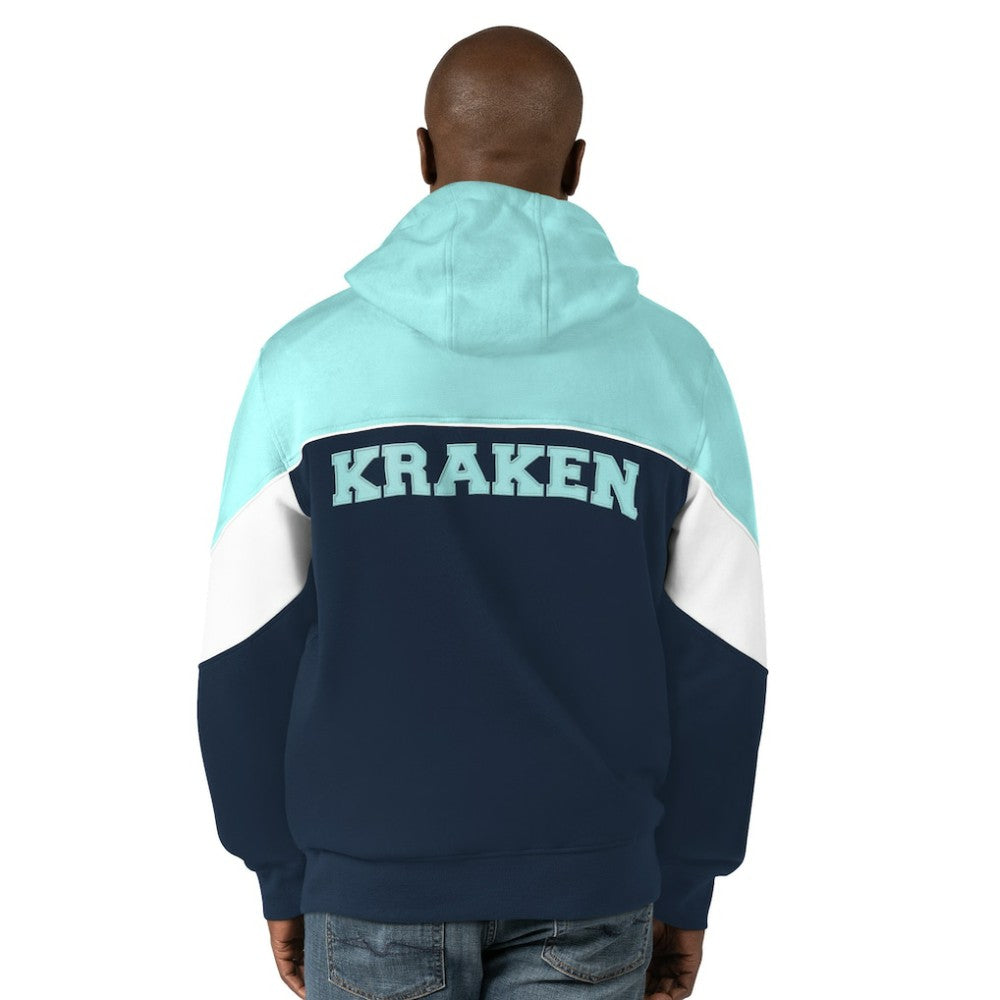 NHL Navy/Light Blue Seattle Kraken Starter Power Forward Full-Zip Hoodie