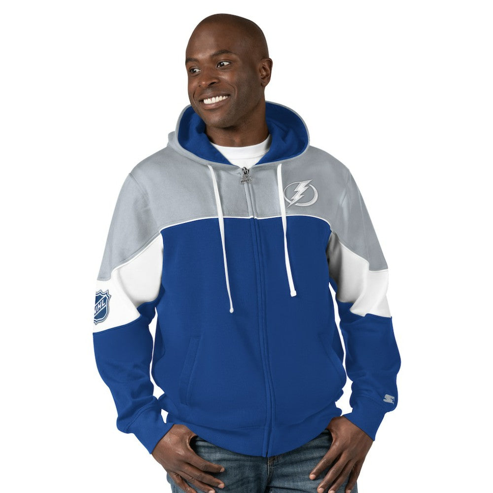 NHL Blue/Gray Tampa Bay Lightning Starter Power Forward Full-Zip Hoodie