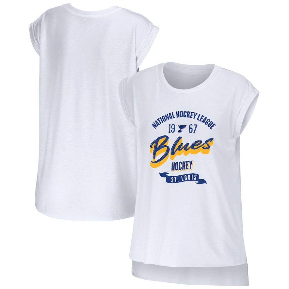 NHL White St. Louis Blues WEAR by Erin Andrews Women's Domestic Tank Top