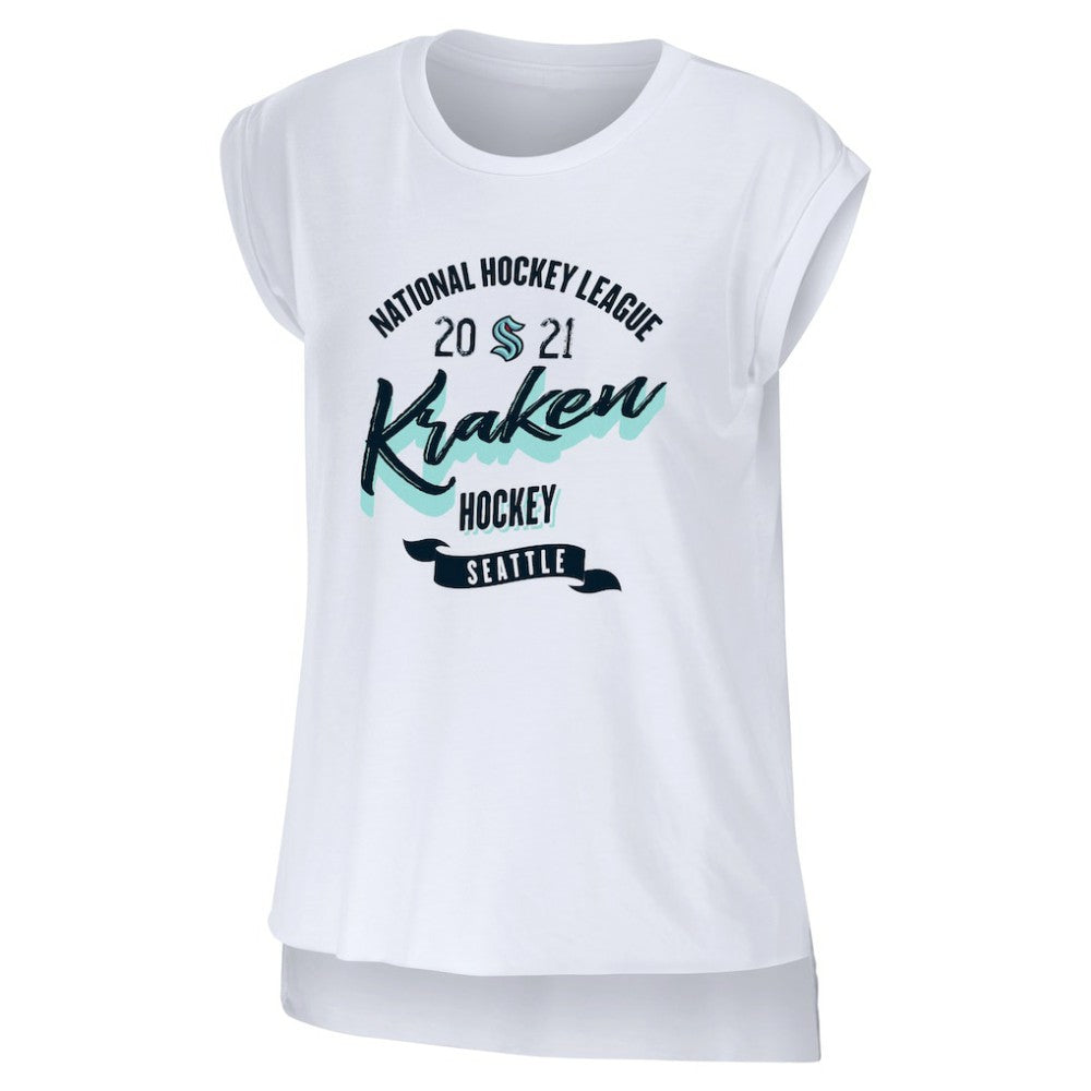 NHL White Seattle Kraken WEAR by Erin Andrews Women's Domestic Tank Top
