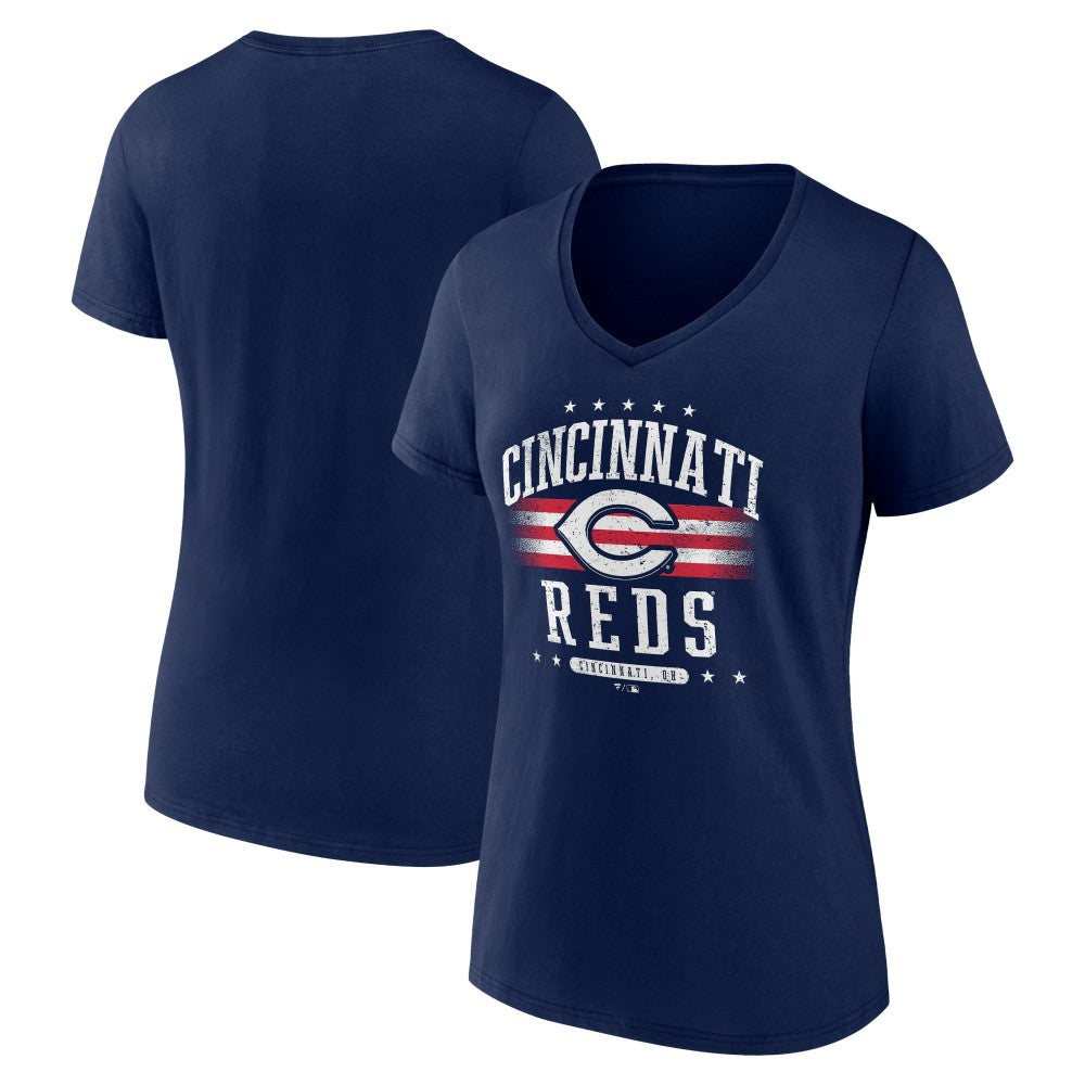 MLB Cincinnati Reds Women's Americana Team V-Neck T-Shirt