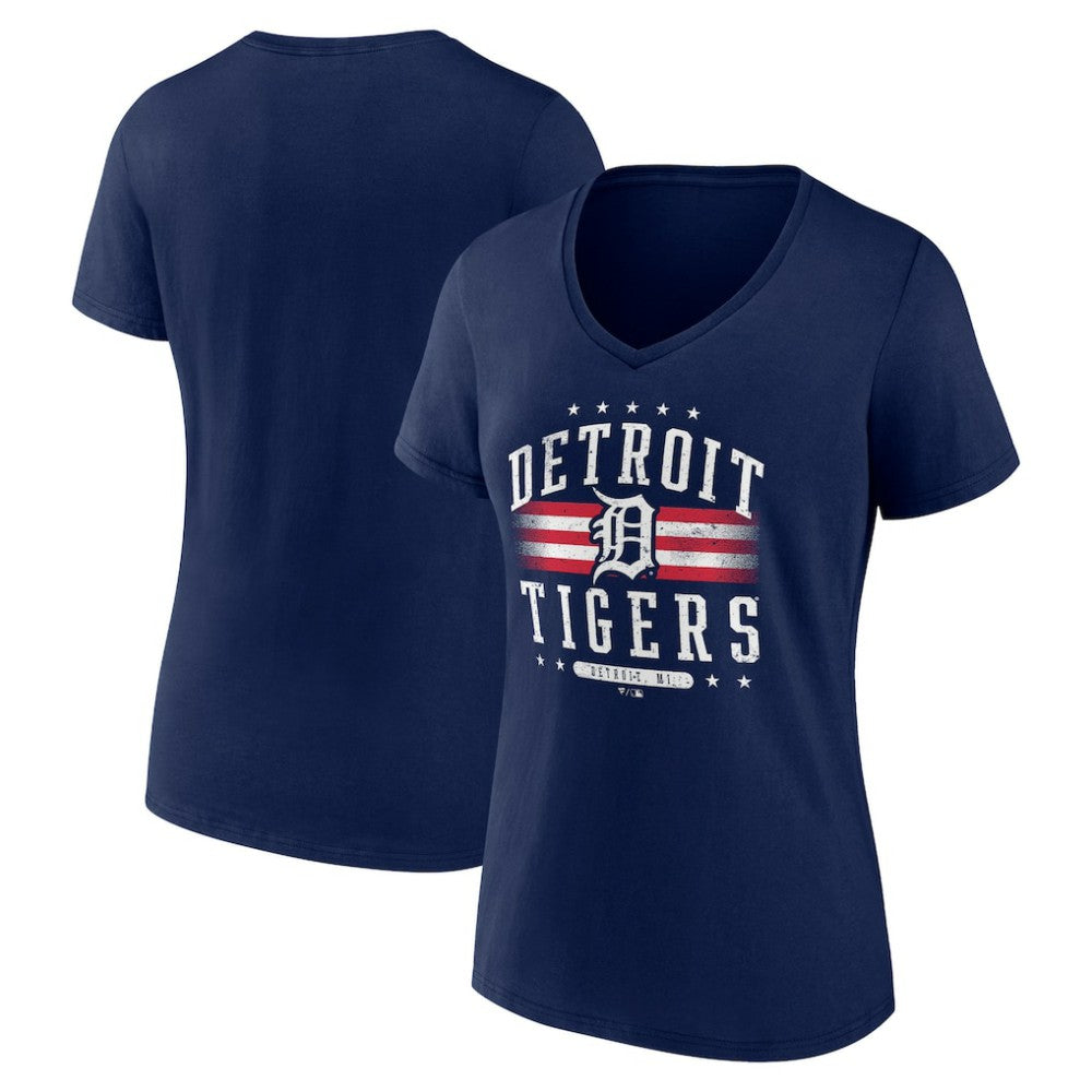 MLB Detroit Tigers Women's Americana Team V-Neck T-Shirt