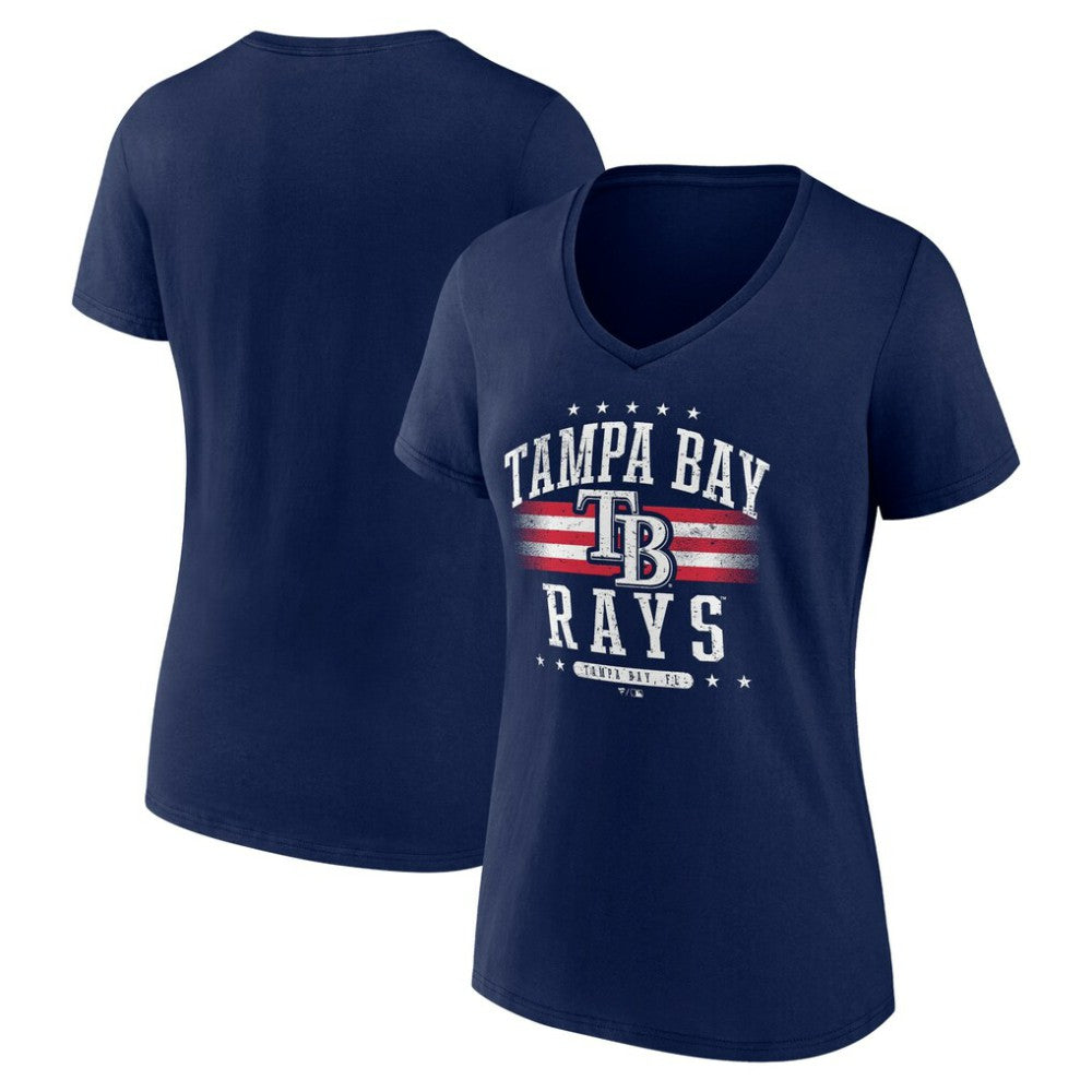MLB Tampa Bay Rays Women's Americana Team V-Neck T-Shirt