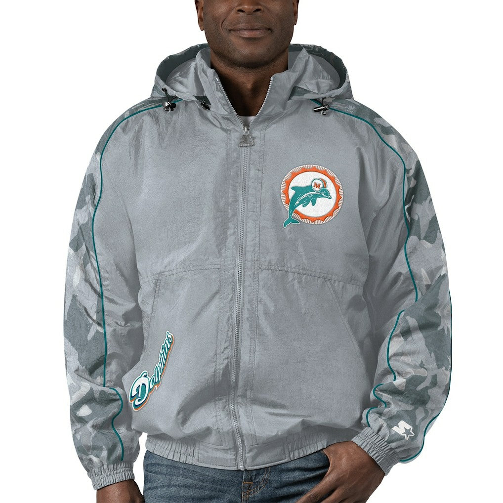 Starter Thursday Night Gridiron Throwback Full-Zip Jacket - Miami Dolphins