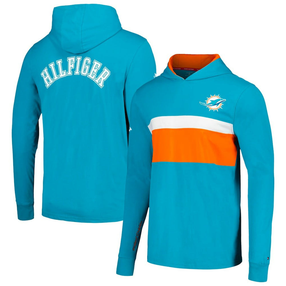 Tommy Hilfiger Morgan Long Sleeve Hoodie T-Shirt - Miami Dolphins