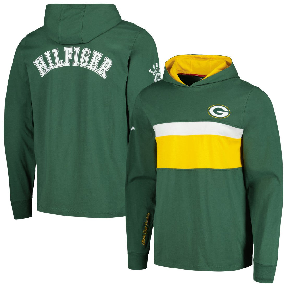 Tommy Hilfiger Morgan Long Sleeve Hoodie T-Shirt - Green Bay Packers