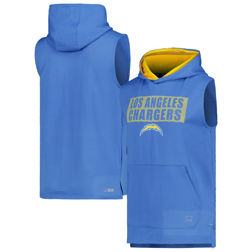 MSX by Michael Strahan Marathon Sleeveless Pullover Hoodie - Los Angeles Chargers