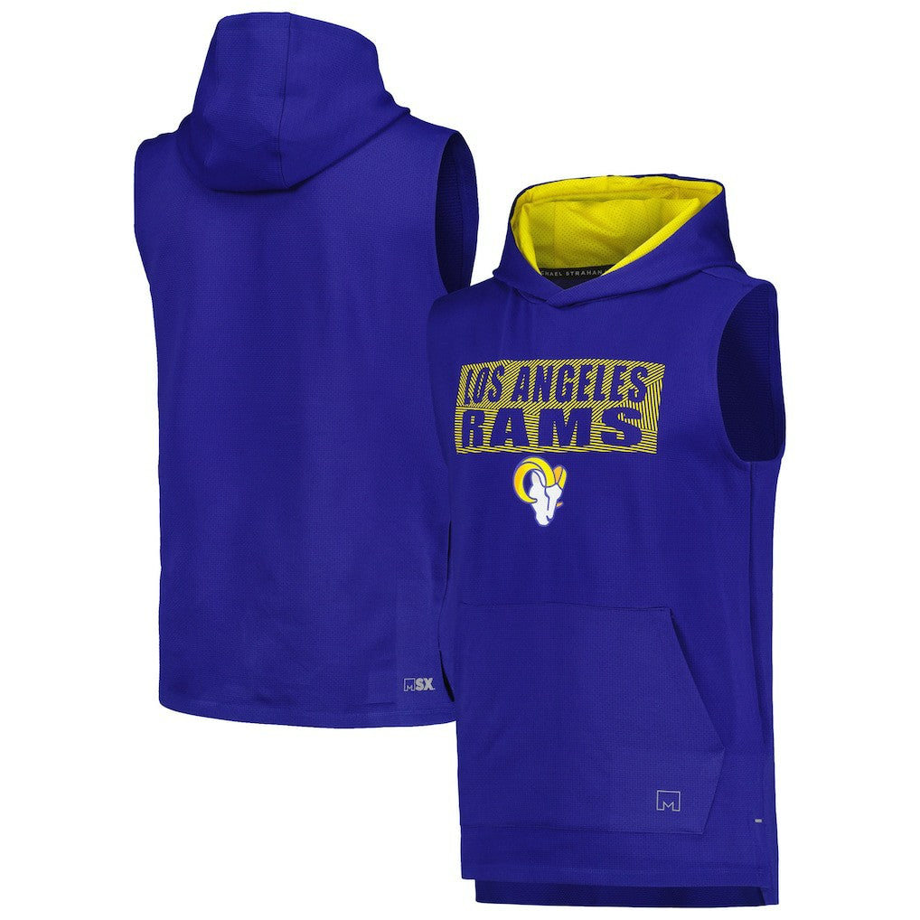 MSX by Michael Strahan Marathon Sleeveless Pullover Hoodie - Los Angeles Rams