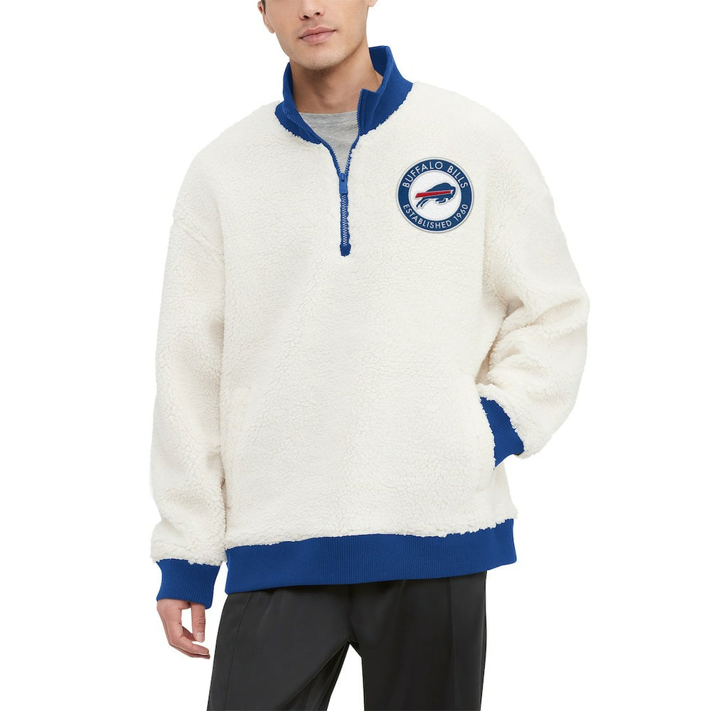 Tommy Hilfiger Jordan Sherpa Quarter-Zip Sweatshirt - Buffalo Bills