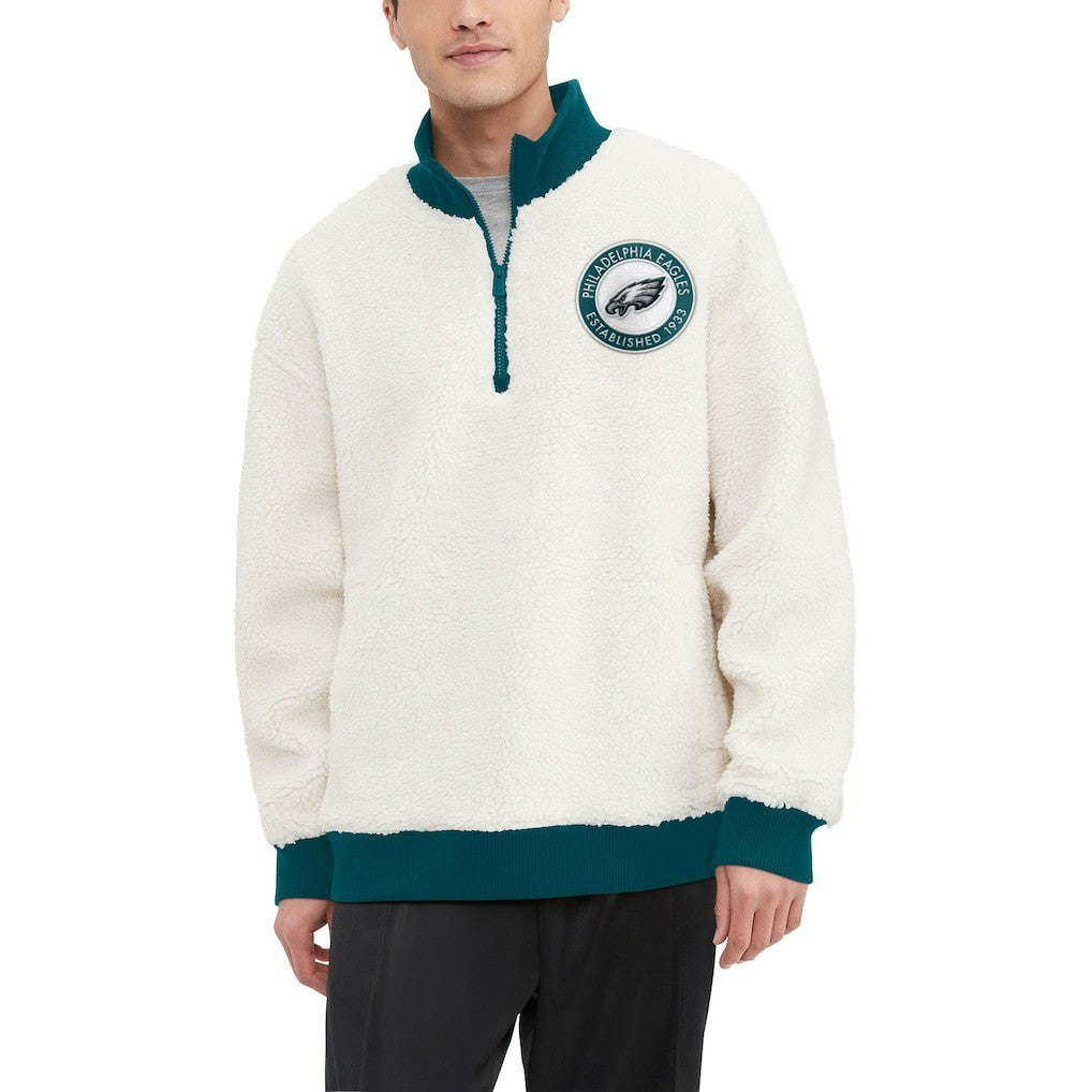 Tommy Hilfiger Jordan Sherpa Quarter-Zip Sweatshirt - Philadelphia Eagles