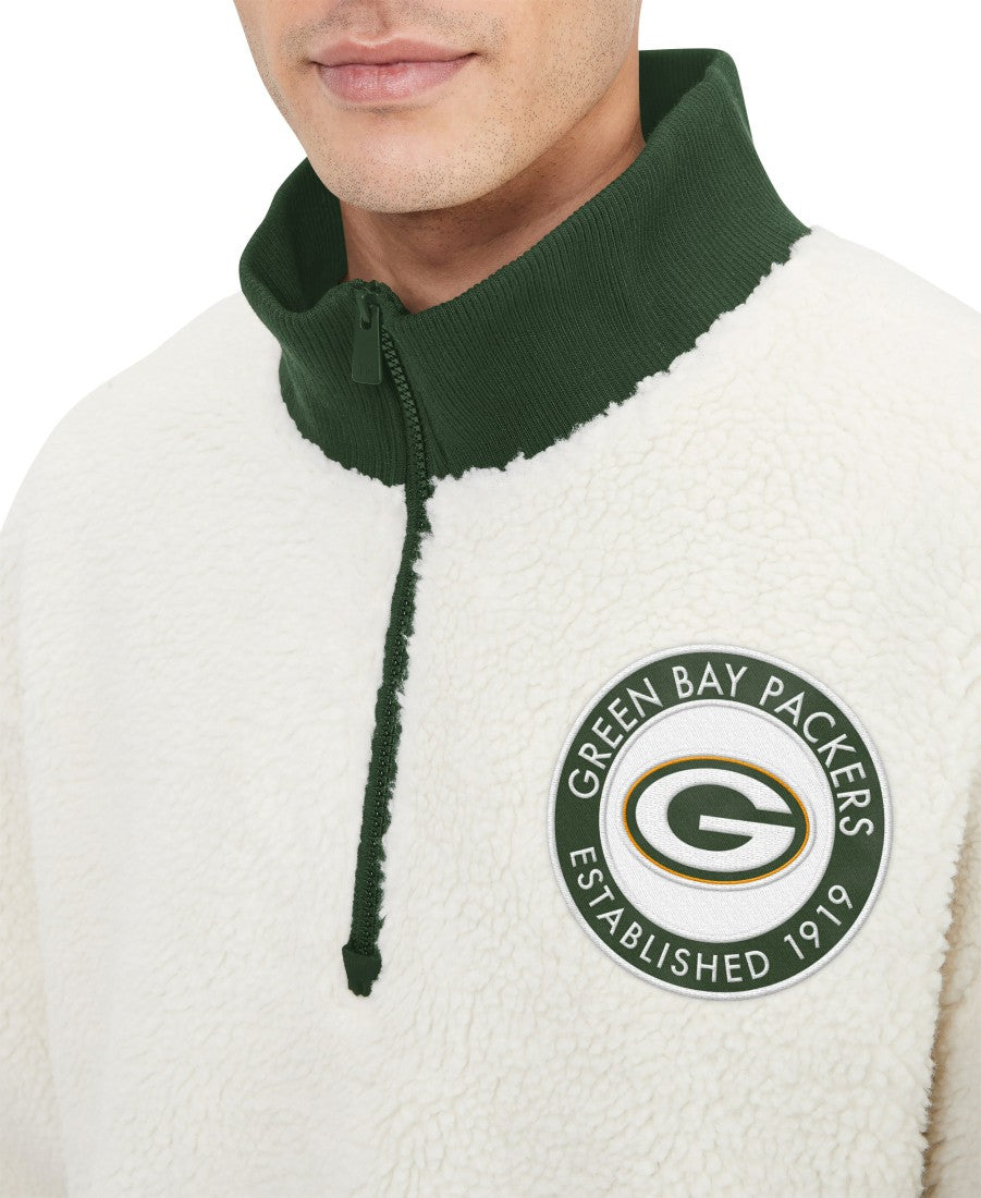 Tommy Hilfiger Jordan Sherpa Quarter-Zip Sweatshirt - Green Bay Packers