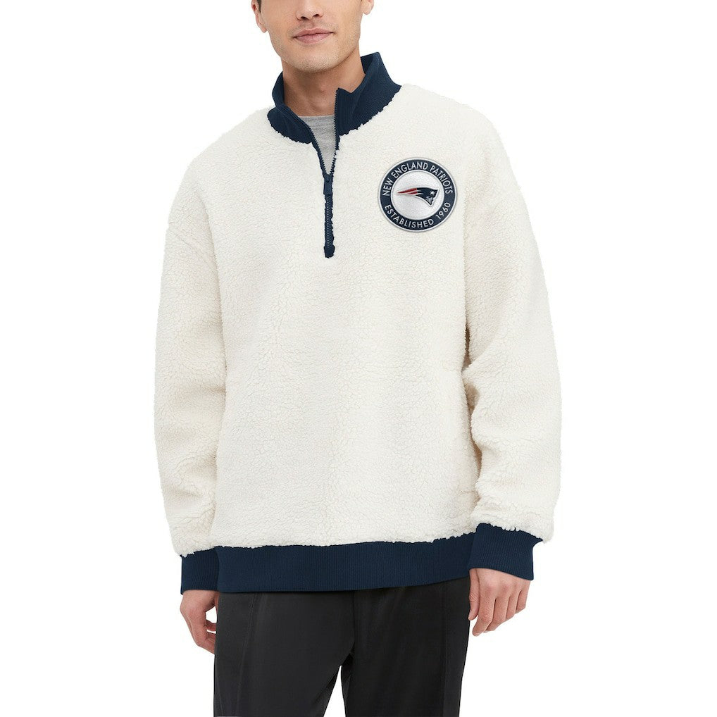 Tommy Hilfiger Jordan Sherpa Quarter-Zip Sweatshirt - New England Patriots