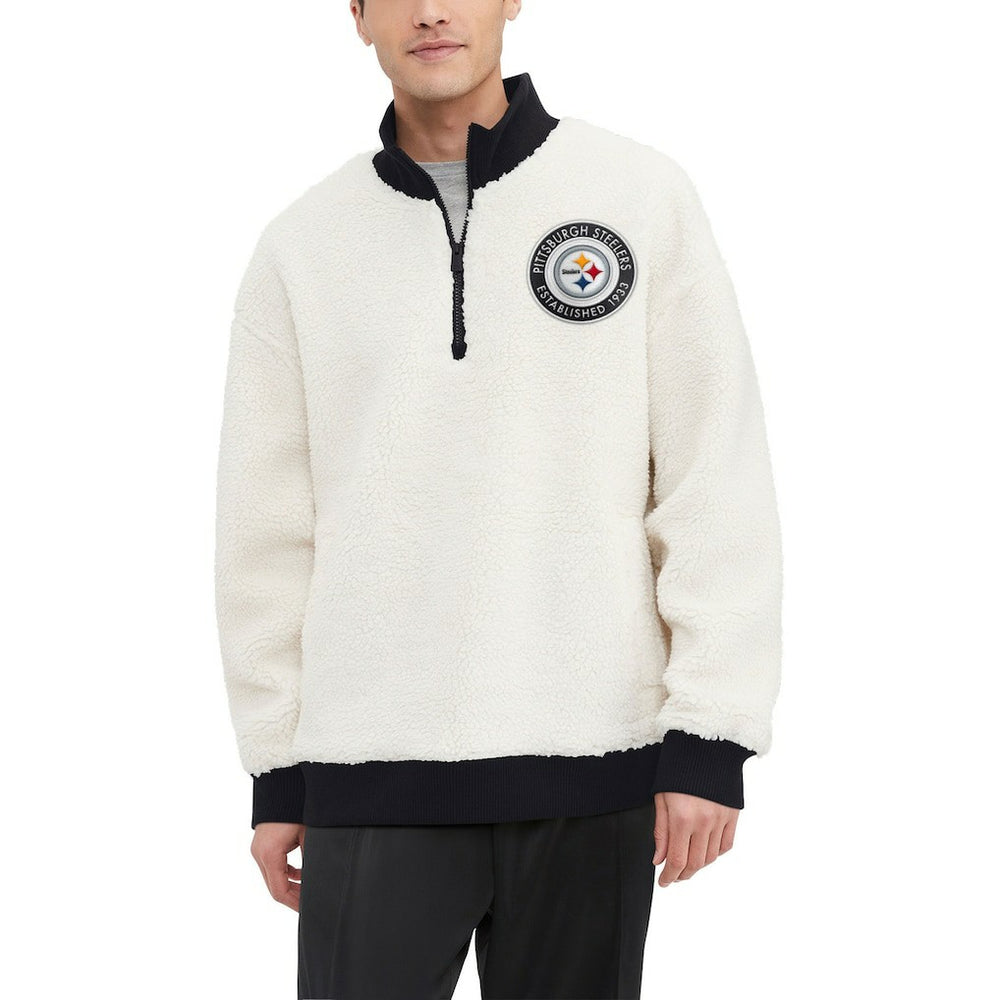 Tommy Hilfiger Jordan Sherpa Quarter-Zip Sweatshirt - Pittsburgh Steelers