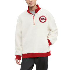 Tommy Hilfiger Jordan Sherpa Quarter-Zip Sweatshirt - San Francisco 49ers