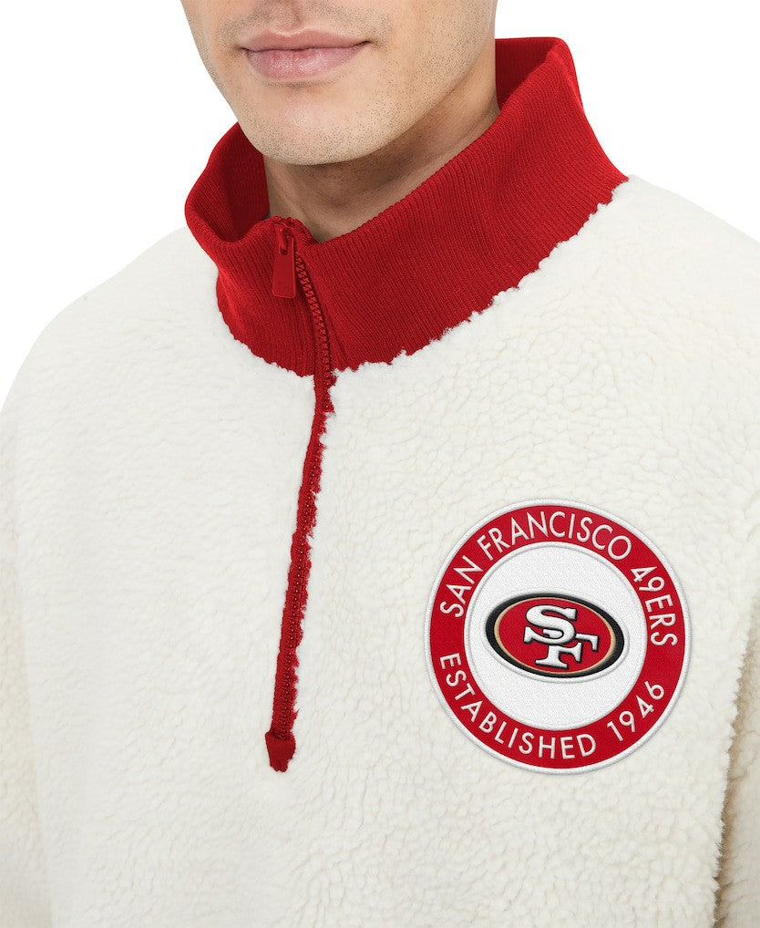 Tommy Hilfiger Jordan Sherpa Quarter-Zip Sweatshirt - San Francisco 49ers