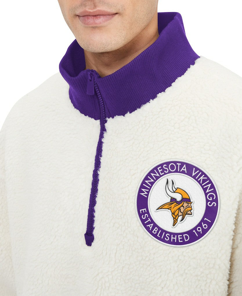 Tommy Hilfiger Jordan Sherpa Quarter-Zip Sweatshirt - Minnesota Vikings