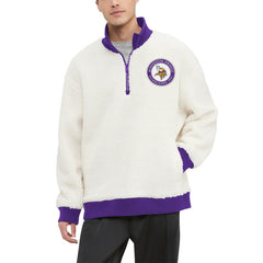 Tommy Hilfiger Jordan Sherpa Quarter-Zip Sweatshirt - Minnesota Vikings