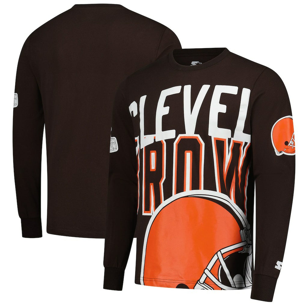 Starter Clutch Hit Long Sleeve T-Shirt - Cleveland Browns