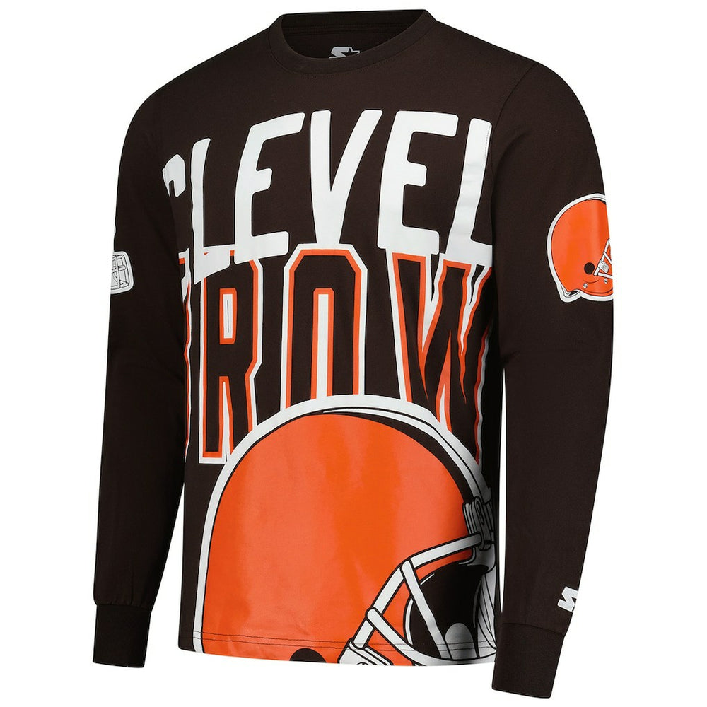 Starter Clutch Hit Long Sleeve T-Shirt - Cleveland Browns