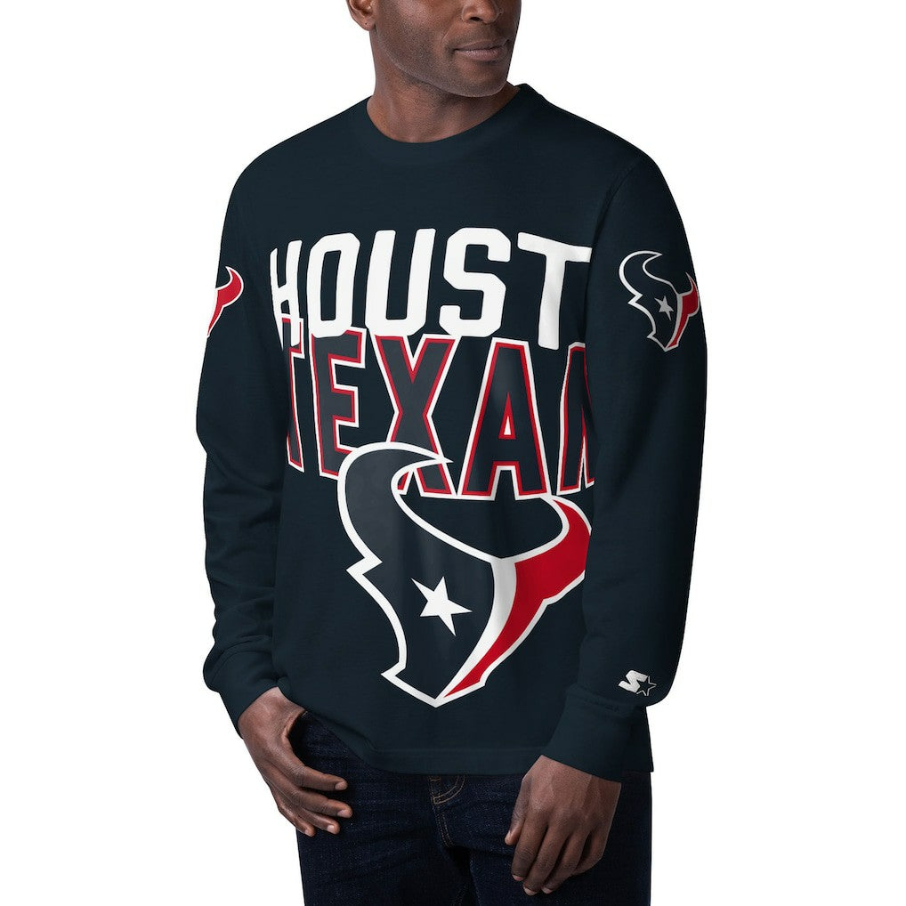 Starter Clutch Hit Long Sleeve T-Shirt - Houston Texans