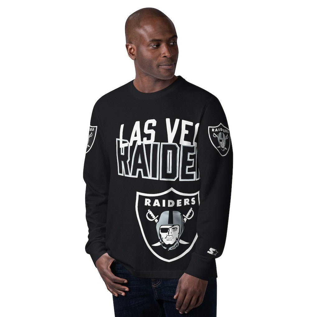 Starter Clutch Hit Long Sleeve T-Shirt - Las Vegas Raiders