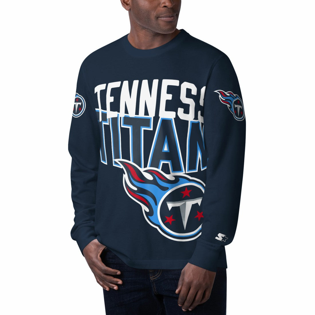 Starter Clutch Hit Long Sleeve T-Shirt - Tennessee Titans