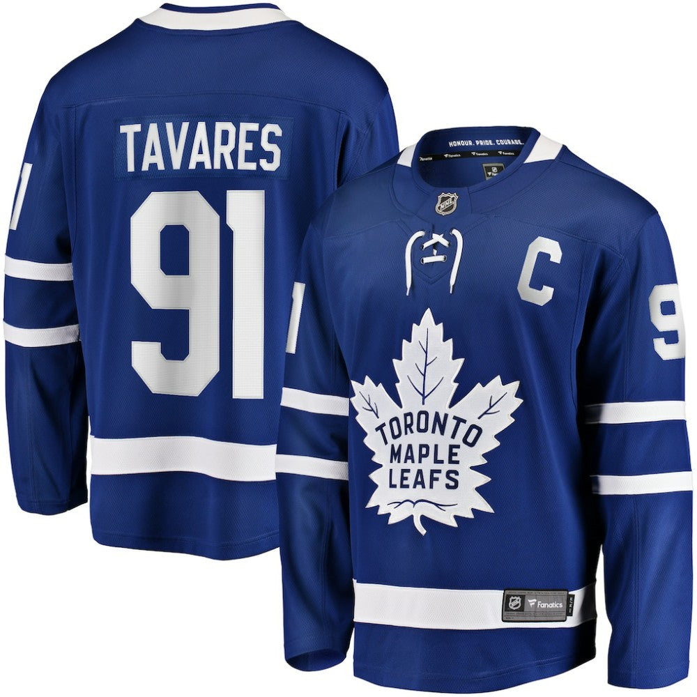 NHL Blue John Tavares Toronto Maple Leafs Fanatics Captain Patch Home Breakaway Jersey