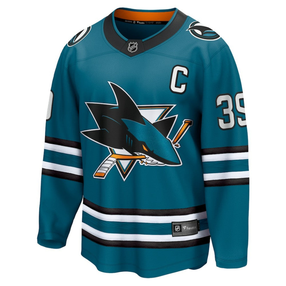 NHL Teal Logan Couture San Jose Sharks Fanatics Home Breakaway Jersey