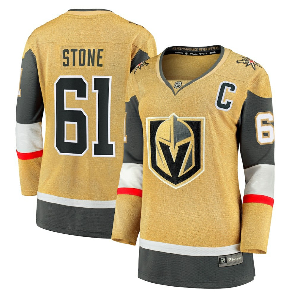 NHL Gold Mark Stone Vegas Golden Knights Fanatics Women's Captain Patch Home Breakaway Player Jersey