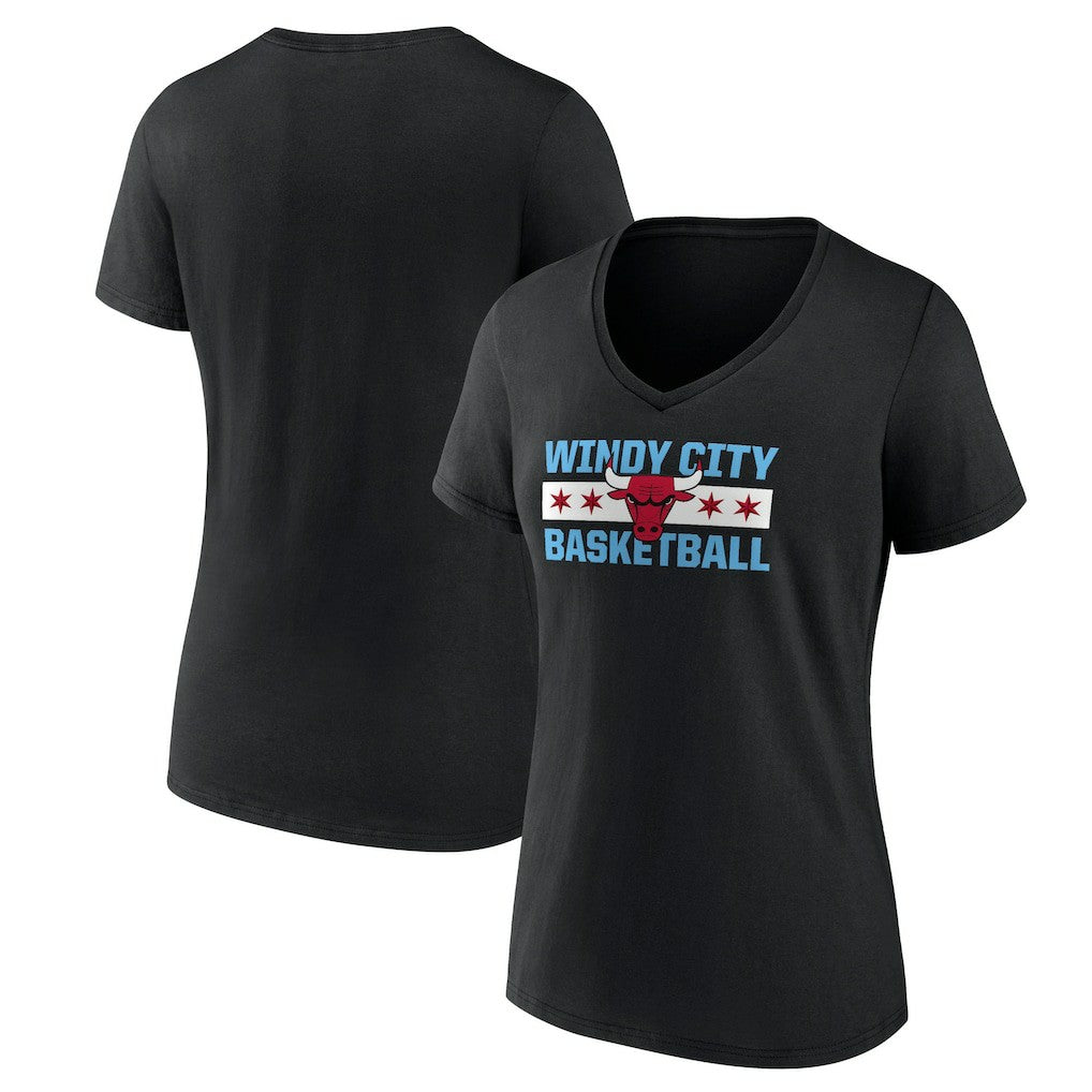 NBA Chicago Bulls Women's Hometown Collection Windy City V-Neck T-Shirt sale
