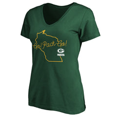 Women's Script V-Neck T-Shirt - Green Bay Packers