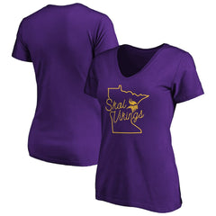 Women's Script V-Neck T-Shirt - Minnesota Vikings
