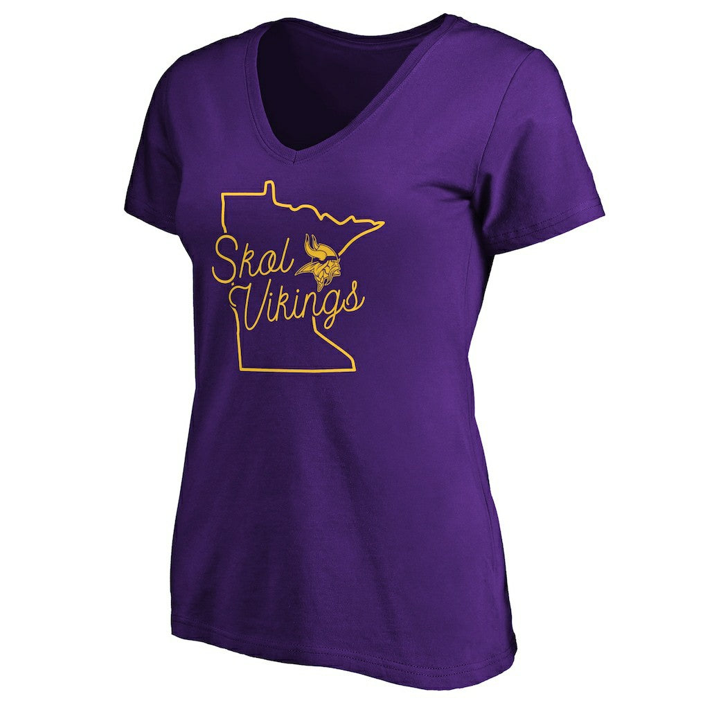 Women's Script V-Neck T-Shirt - Minnesota Vikings