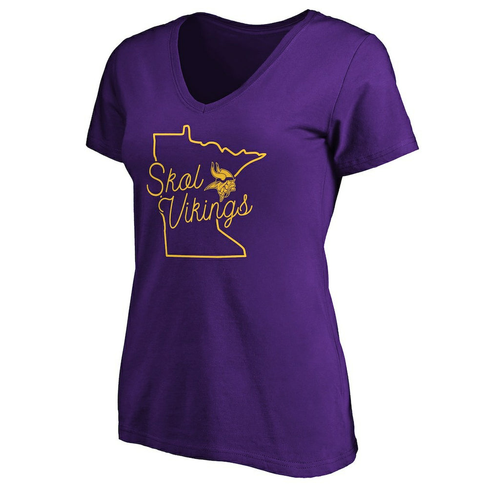 Women's Script V-Neck T-Shirt - Minnesota Vikings