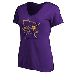 Women's Script V-Neck T-Shirt - Minnesota Vikings
