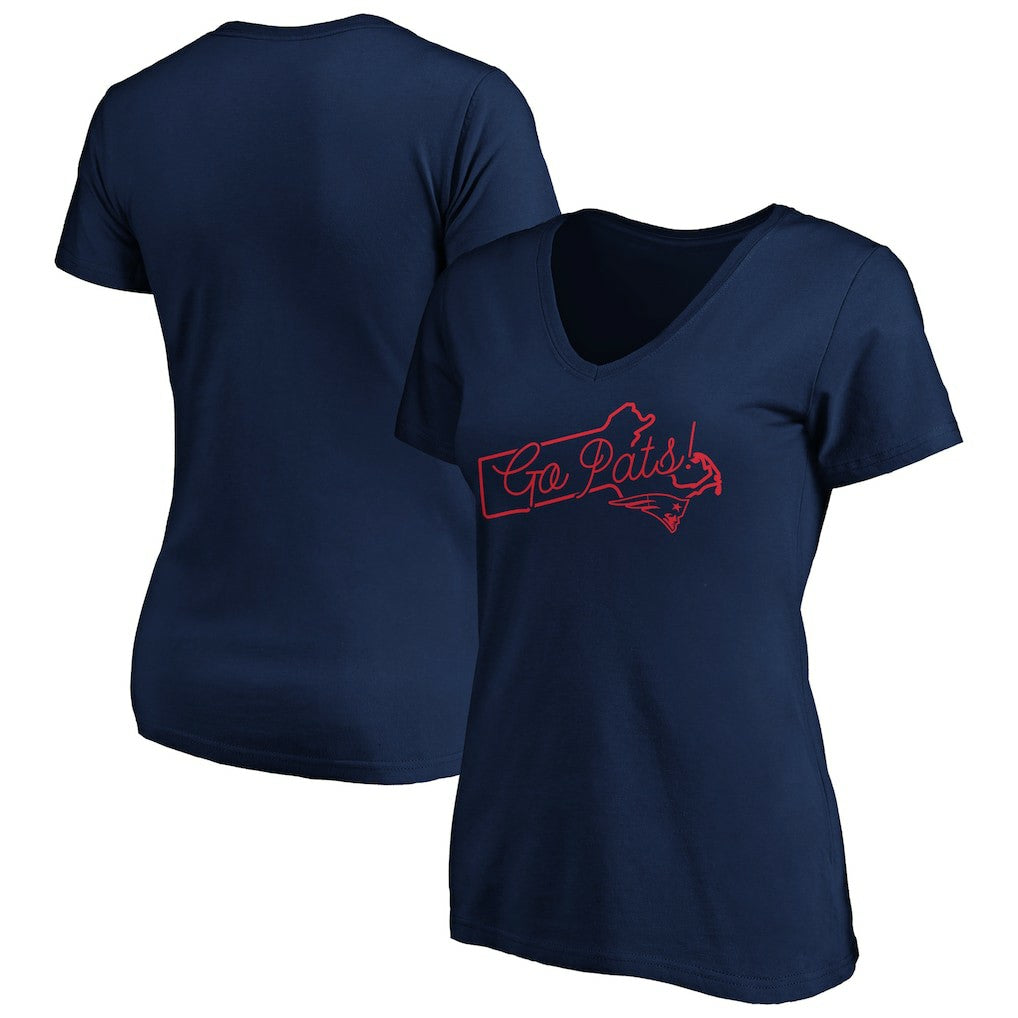 Women's Script V-Neck T-Shirt - New England Patriots